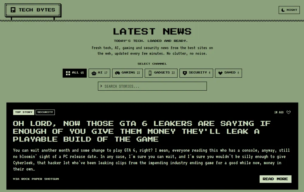 Tech Bytes - light theme