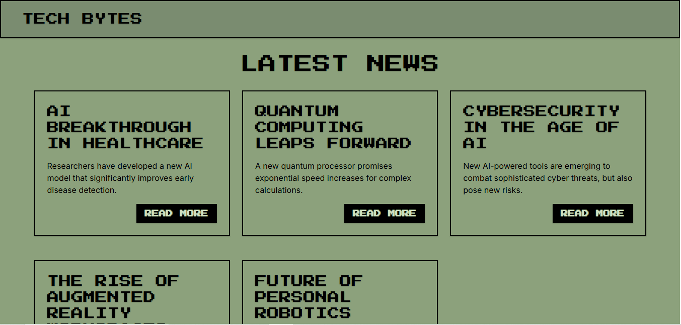 tech news website devloped by Kaleb Dawit 